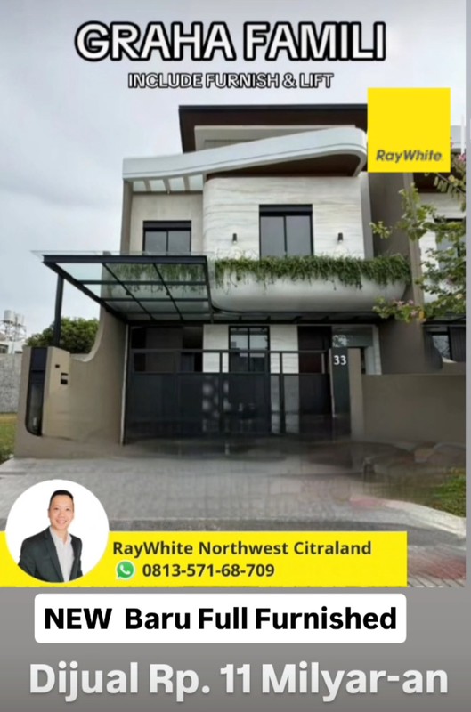 Dijual Rumah Baru Graha Family - Graha Famili Full Furnished Plus Unit Private Lift - Siap Huni Ready - Dekat Pakuwon Mall, Sma Petra 1, Citraland, Dian Istana, Bukit Darmo Golf, National Hospital