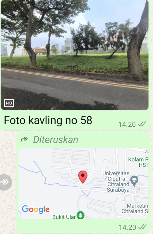 1994. Disewa Tanah Kavling Waterfront WP Citraland Surabaya Barat 