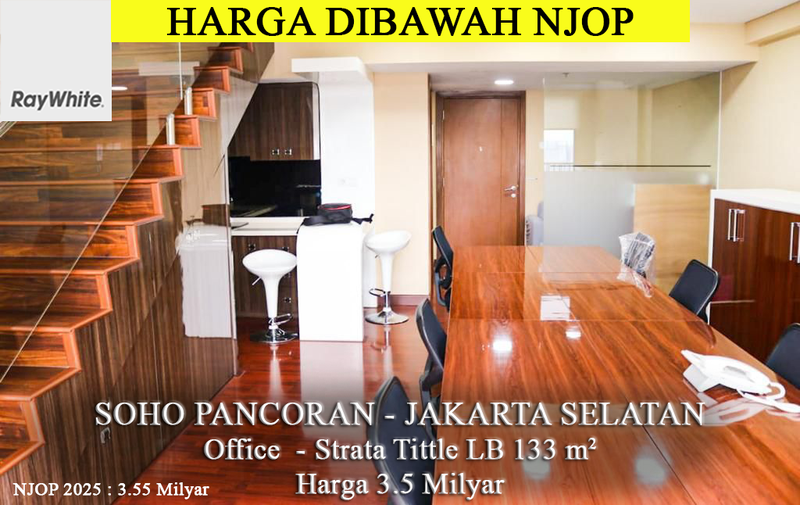 Murah Harga NJOP Office Soho Pancoran Full Furnish Luas 133m2 Jakarta Selatan
