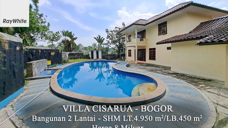 Villa 2 Lantai Cisarua Bogor Luas 4.950 m2 dengan Kolam Renang