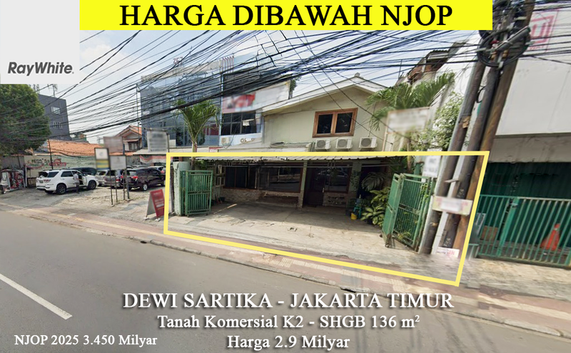 Murah Dibawah NJOP Tanah Komersial Dewi Sartika Raya Cawang Jakarta Timur