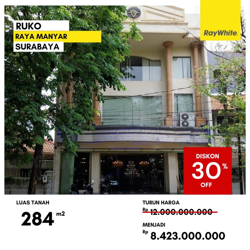 Dijual Ruko di Jalan Raya Manyar Surabaya Timur
