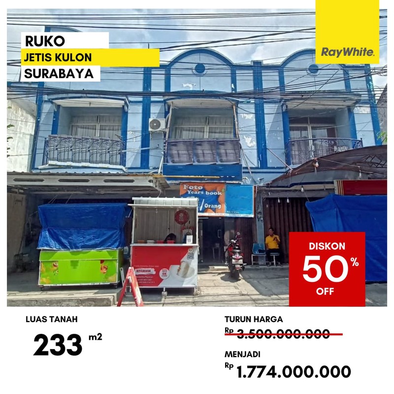 Dijual Ruko di Jalan Raya Jetis Kulon Surabaya