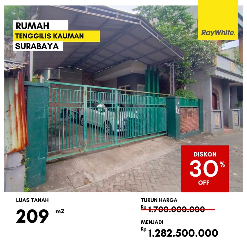 Dijual Rumah di Jalan Tenggilis Kauman Surabaya
