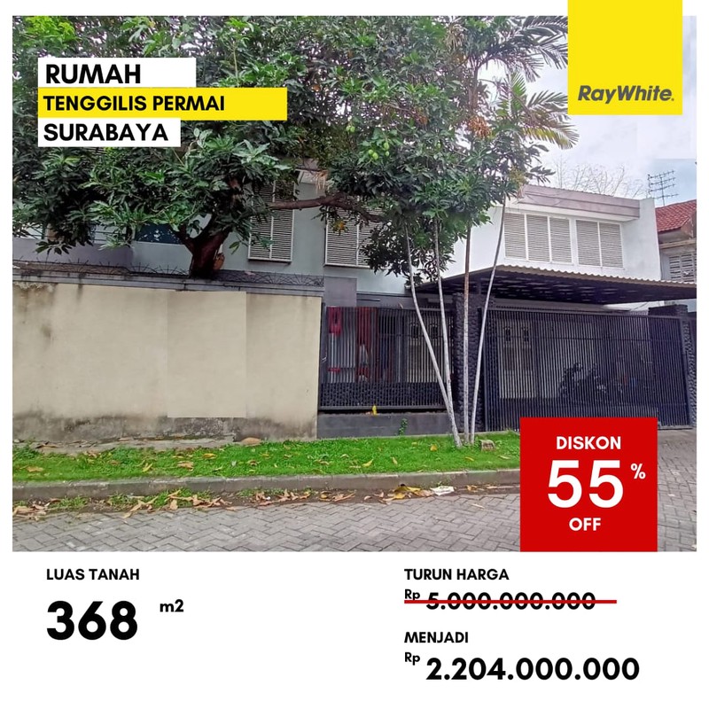 Dijual Rumah Lelang di Jalan Tenggilis Permai Surabaya
