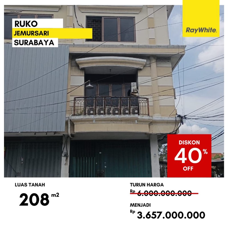 Dijual Ruko di Jalan Raya Jemursari Surabaya