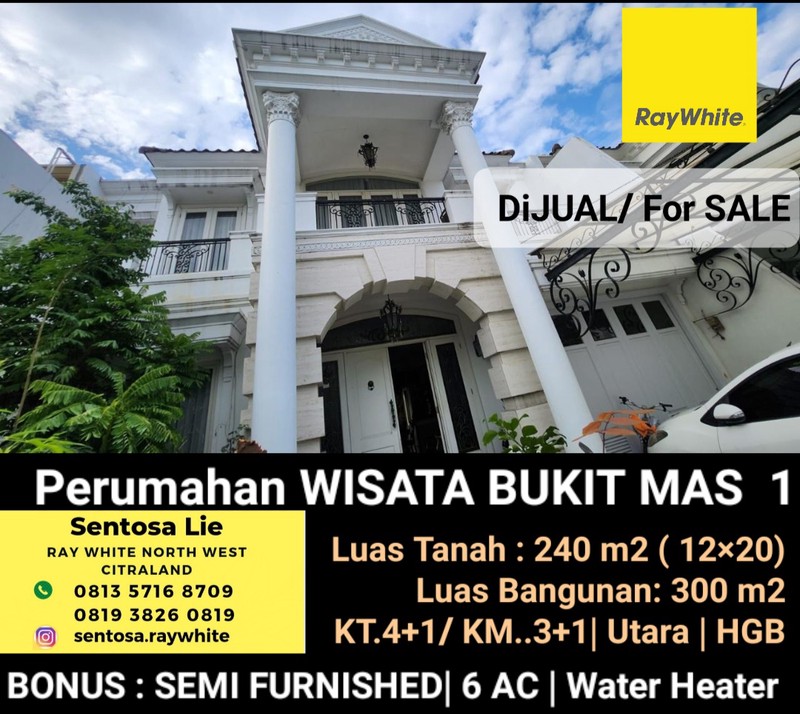 MURAH LUAS Dijual Rumah Wisata Bukit Mas 1 Alexandria Furnished Mewah | 6 Ac | Water Heater Dekat Pakuwon Mall, Sekolah SGS , Sekolah BINUS, Citraland 