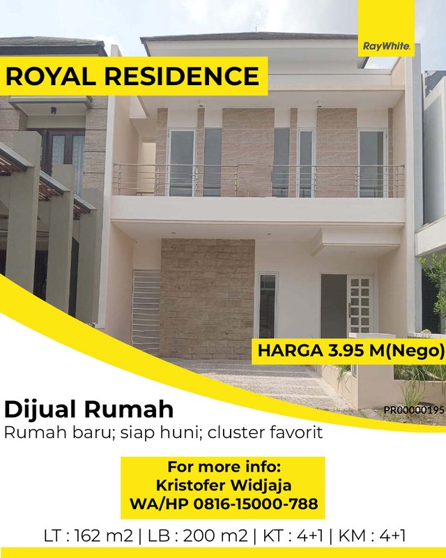 Dijual Rumah Royal Residence Cluster Greenwich Surabaya Barat