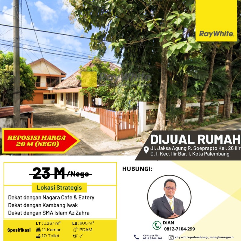 Rumah Besar di Pusat Bisnis dan Pendidikan Palembang
