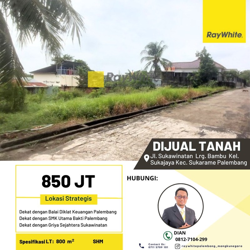 Tanah 800 m&#xb2; di Sukawinatan 