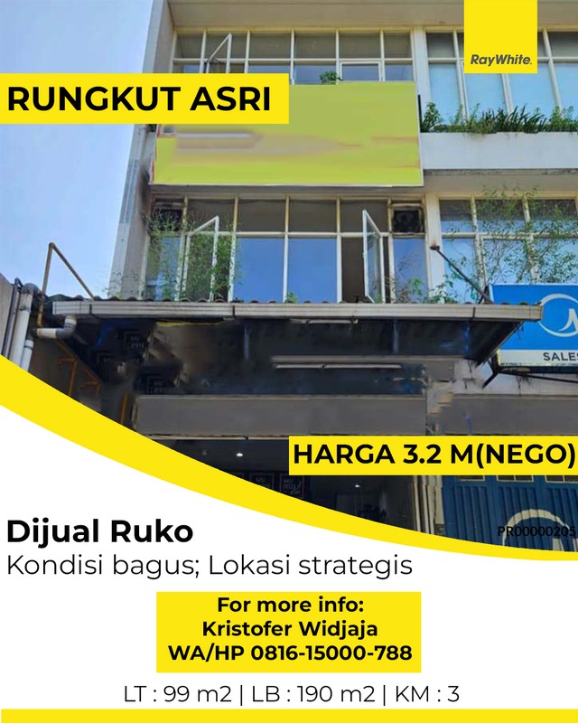 Dijual Ruko Rungkut Asri Tengah Surabaya - Kondisi Terawat Siap Pakai