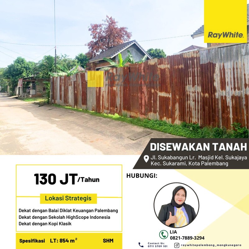 tanah sewa palembang cocok untuk cafe 