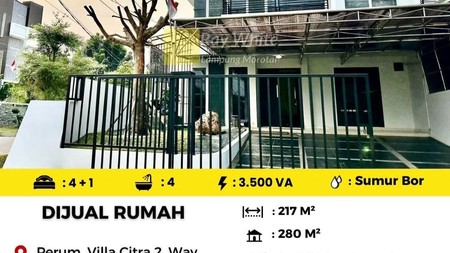 Rumah hook ekslusif di villa citra 2 way halim bandar lampung