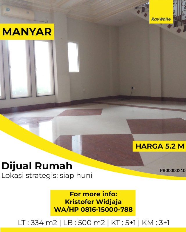 Dijual Rumah Manyar Rejo Surabaya - Cocok Tinggal, Kantor, atau Usaha