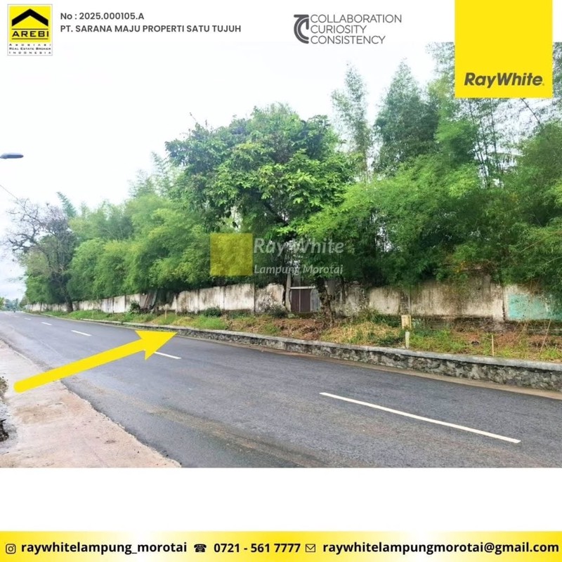 DI JUAL TANAH PINGGIR JALAN GEDUNG TATAAN PESAWARAN LAMPUNG 