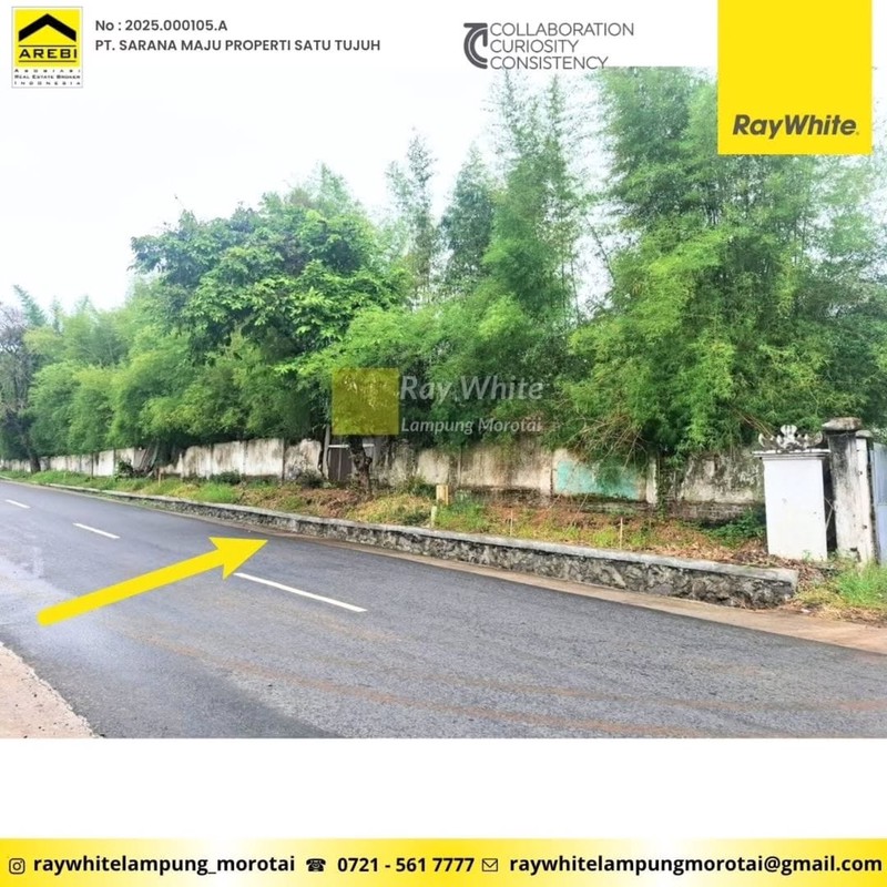 DI JUAL TANAH PINGGIR JALAN GEDUNG TATAAN PESAWARAN LAMPUNG 