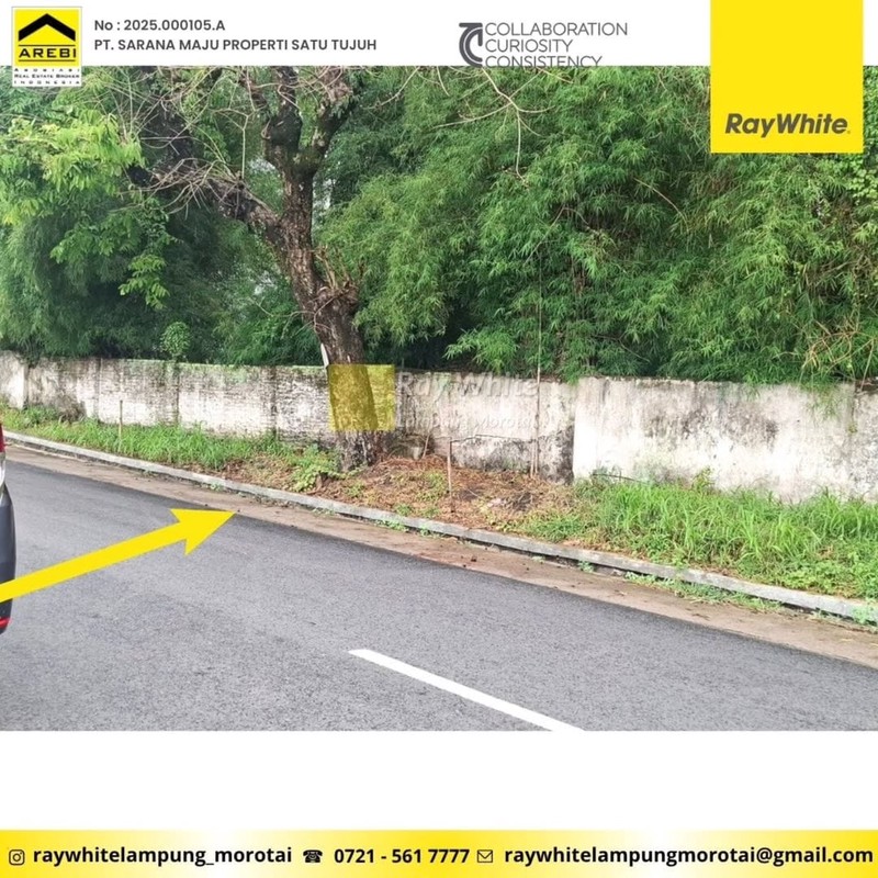 DI JUAL TANAH PINGGIR JALAN GEDUNG TATAAN PESAWARAN LAMPUNG 