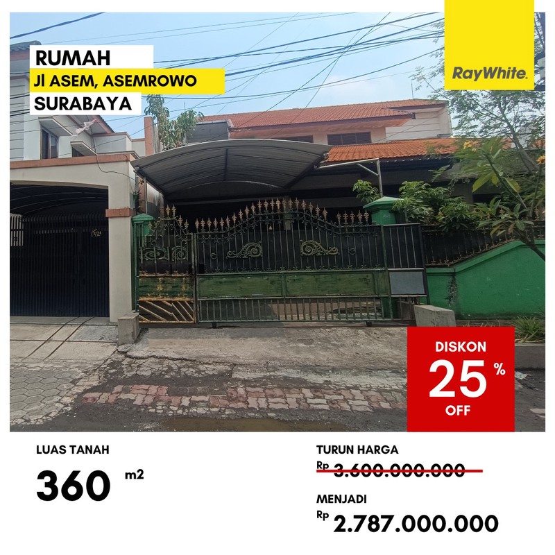 Dijual Rumah Lelang di Jl Asem Asemrowo Surabaya