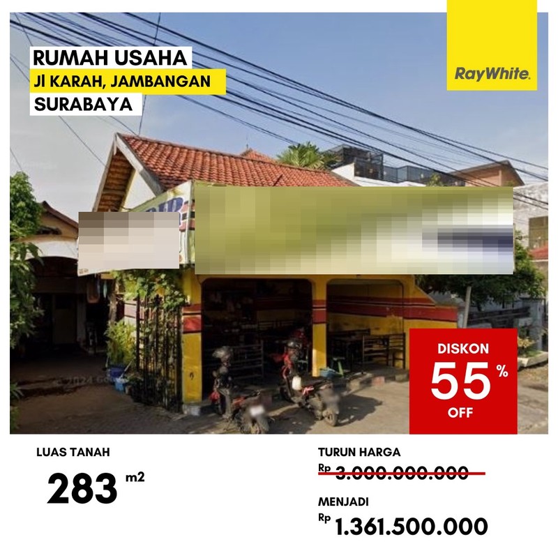 Dijual Rumah Usaha di Jl Karah Jambangan Surabaya