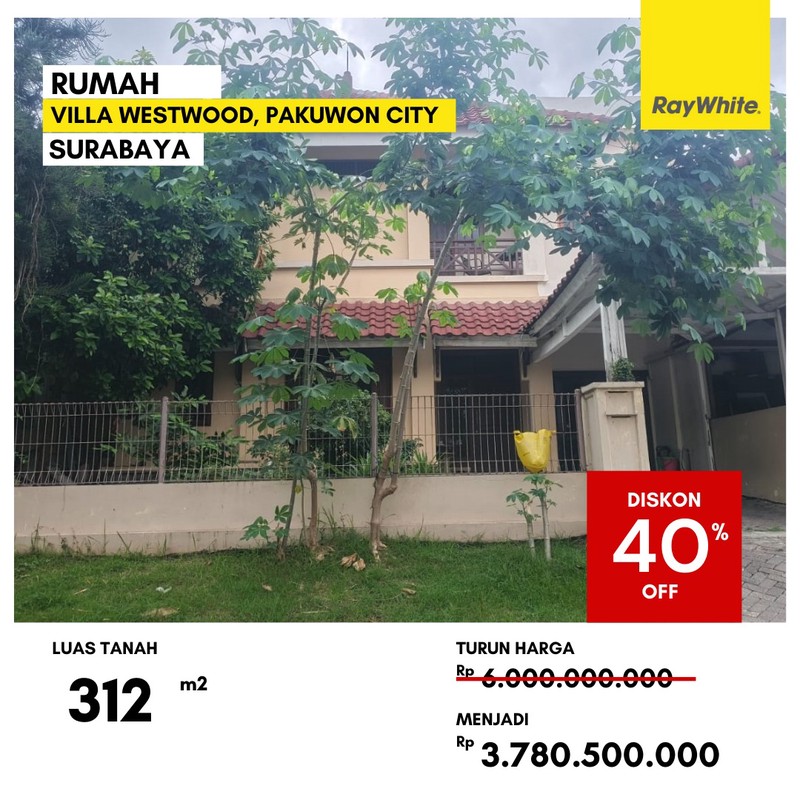 Dijual Rumah di Villa Westwood Pakuwon City Surabaya