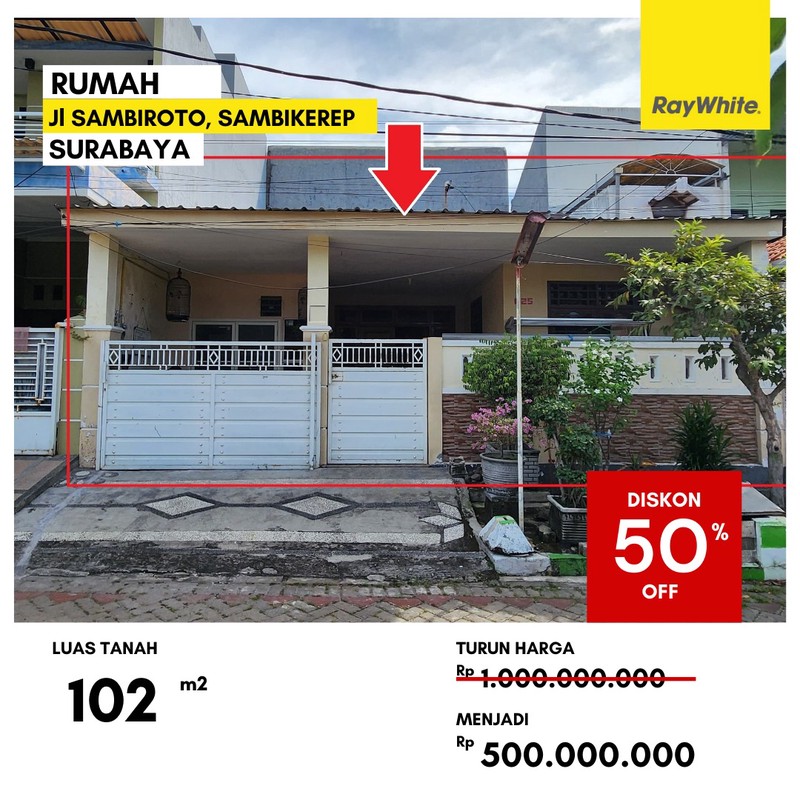 Dijual Rumah 500 Jutaan di Jl Sambiroto Sambikerep Surabaya