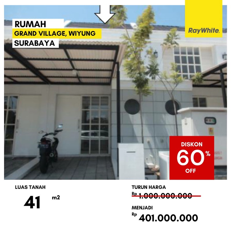 Dijual Rumah 400 Jutaan di Grand Village Wiyung Surabaya