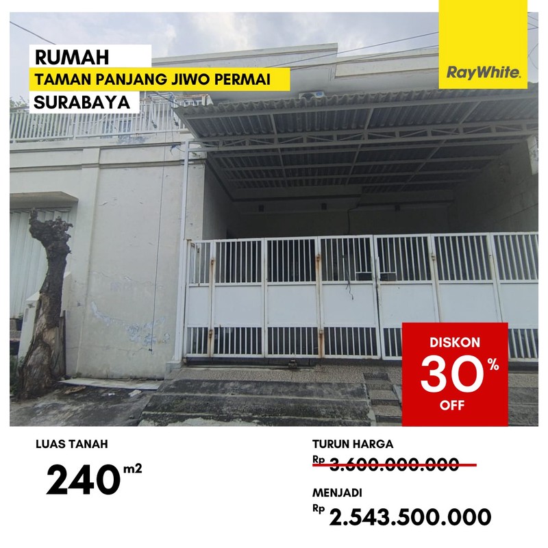 Dijual Rumah di Taman Panjang Jiwo Permai Surabaya