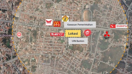 Lahan Komersial Lokasi Premium di Serang