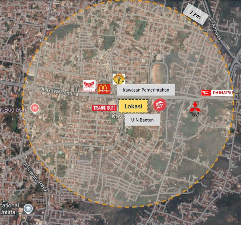 Lahan Komersial Lokasi Premium di Serang