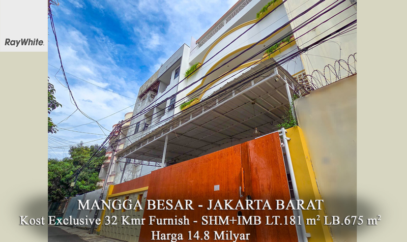 FOR SALE Kost Exclusive 32 Kamar Furnish Roi Bagus Mangga Besar Jakarta Barat