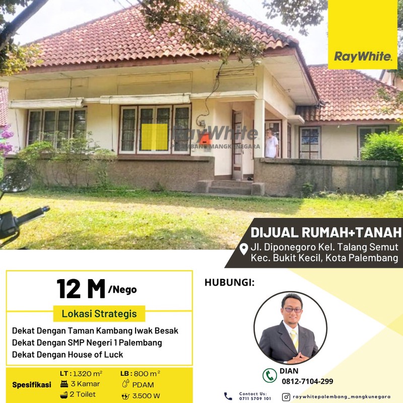Rumah + Tanah Strategis Talang Semut, Potensi Besar untuk Bisnis F&B & Jasa Premium