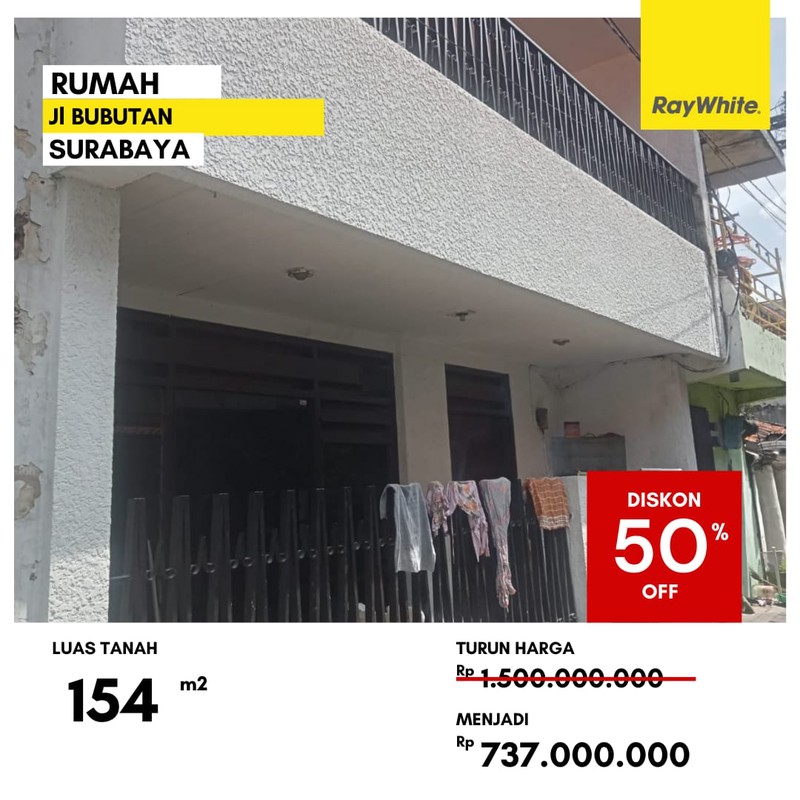 Dijual Rumah 700 Jutaan di Jalan Bubutan Surabaya Pusat