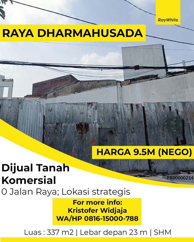 Dijual Tanah Komersial Dharmahusada Surabaya Lokasi Premium