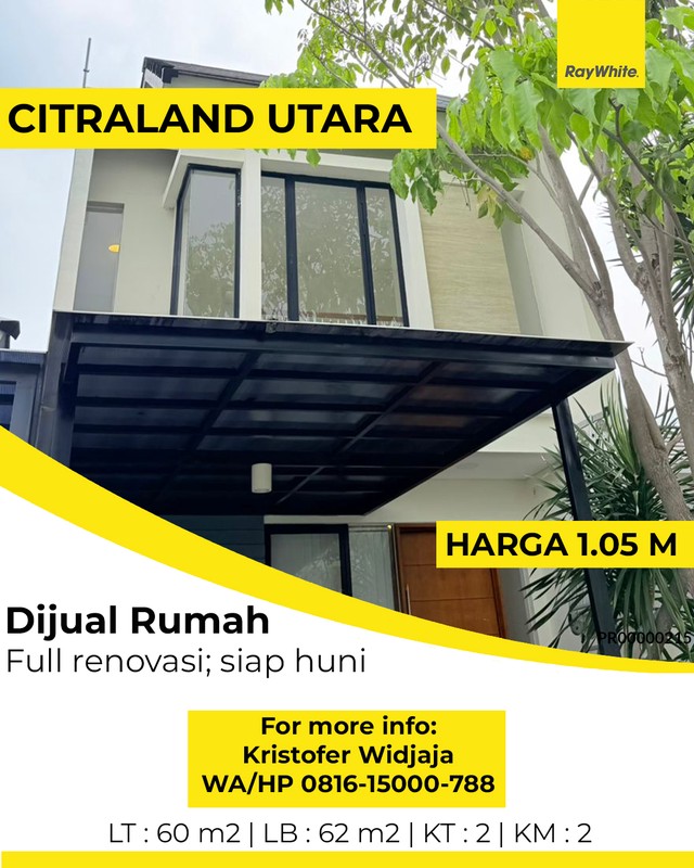 Dijual Rumah Northwest Hill Citraland Surabaya Barat Siap Huni