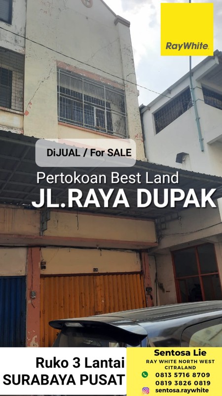 Dijual Ruko 3 Lantai Di Pertokoan Best Land - Raya Dupak - Bubutan - Surabaya Pusat Kota - Dekat Pasar Atom , Pusat Grosir Pasar Turi, Akses Tol Dupak 