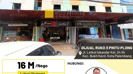 Ruko 3 Pintu di Jantung Kota Palembang - Harga Masih Bisa Nego!