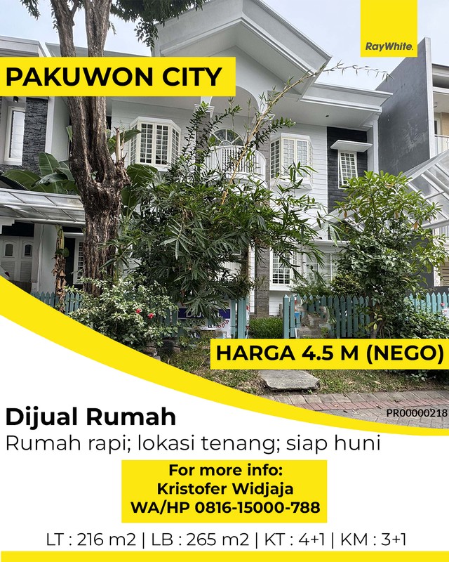 Dijual Rumah San Diego Pakuwon City Surabaya Siap Huni Lokasi Tenang