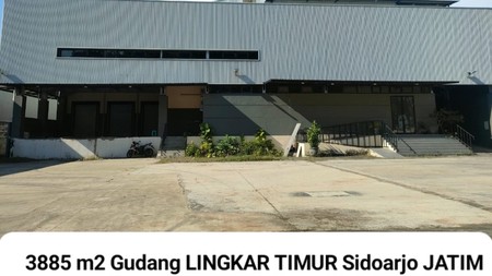 Disewakan 3885 m2 Gudang Lingkar Timur Sidoarjo Jatim - Zona Industri - Ada Tempat Limbah B3 - Loading Dock 3 Pintu - Akses Truk Kontainer - Parkiran Luas - Kantor 3 Lantai - Lokasi Bagus