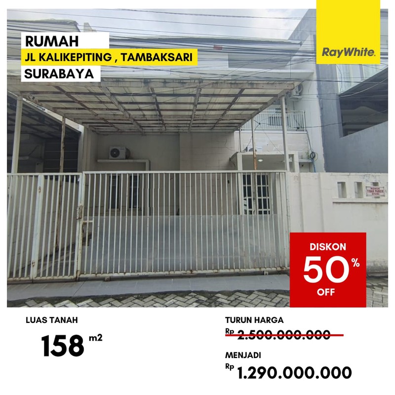 Dijual Rumah Lelang di Jl Kali Kepiting Tambaksari Surabaya