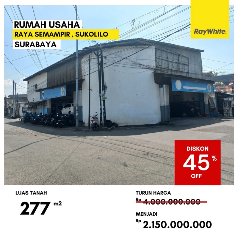 Dijual Rumah Usaha di Jl Raya Semampir Sukolilo Surabaya Timur