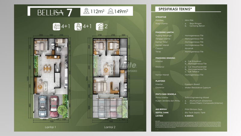 Rumah di Cluster Terbaru Bintaro Jaya Botanica Bellisa 2 Lantai 4 BR Free AJB BPHTB