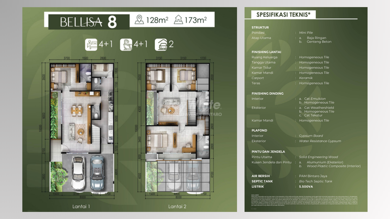 Rumah di Cluster Terbaru Bintaro Jaya Botanica Bellisa 2 Lantai 4 BR Free AJB BPHTB
