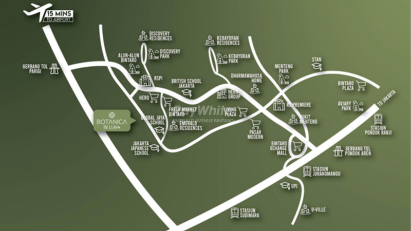 Rumah di Cluster Terbaru Bintaro Jaya Botanica Bellisa 2 Lantai 4 BR Free AJB BPHTB