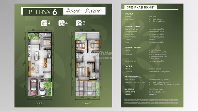 Rumah di Cluster Terbaru Bintaro Jaya Botanica Bellisa 2 Lantai 4 BR Free AJB BPHTB