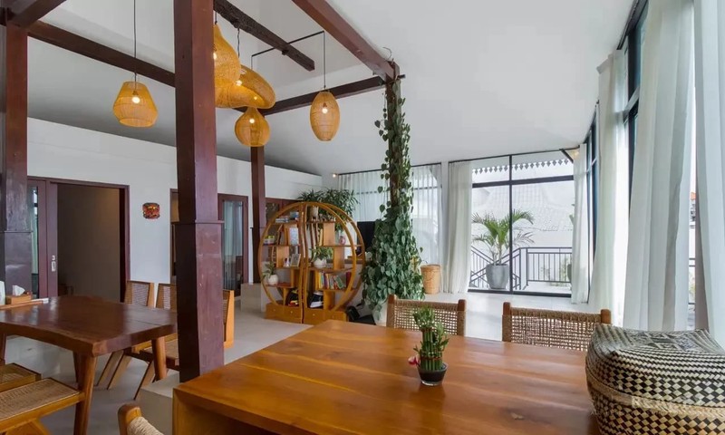 For Sale Leasehold - White villa joglo style with rice field views  in  Canggu - Bali