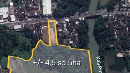Tanah & Bangunan Luas 5 Ha di Pinggir Jalan Nasional Magelang,  Investasi Emas Seberang Pasar, Tempurejo, Tempuran, Magelang