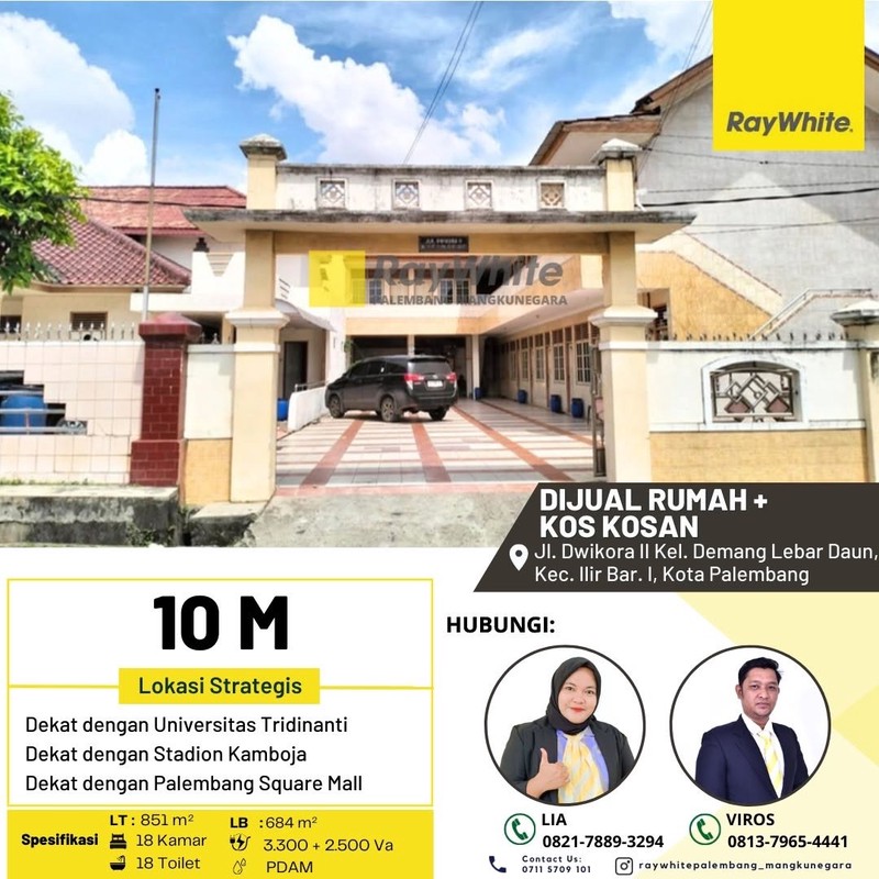 RUMAH + KOST" AN TENGAH KOTA PALEMBANG 