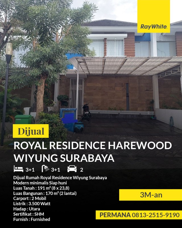 Dijual Rumah Royal Residence Wiyung Surabaya Modern minimalis Siap huni
