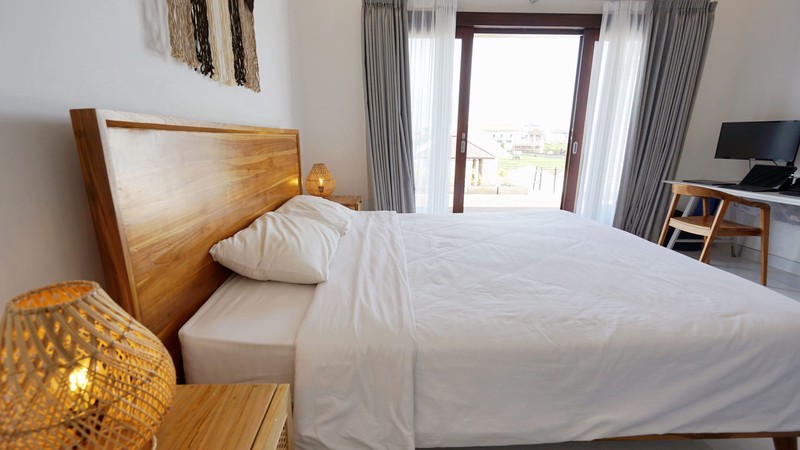 For Sale Leasehold - White villa joglo style with rice field views in Canggu - Bali