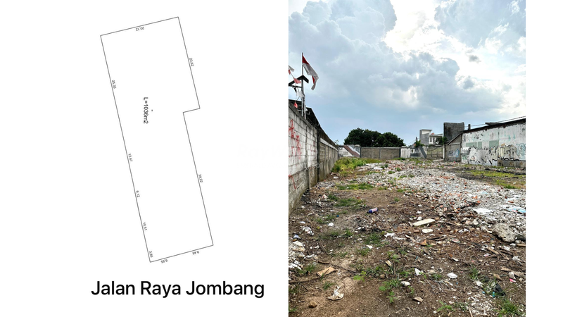 Disewakan Kavling Tanah Luas 1036m2 Di Depan Jalan Raya Jombang Raya Pondok Aren Tangerang Selatan